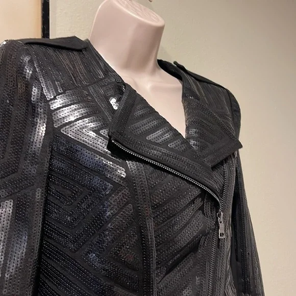 BCBG Sequin Moto jacket XXS - Picture 1 of 10